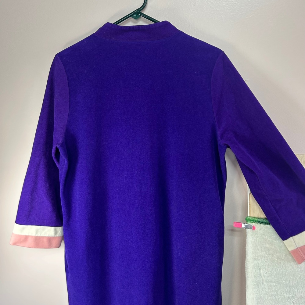 VTG Vanity Fair Mod Retro Zip Front Maxi Robe 14 Large Nightgown Loungewear - Picture 7 of 10